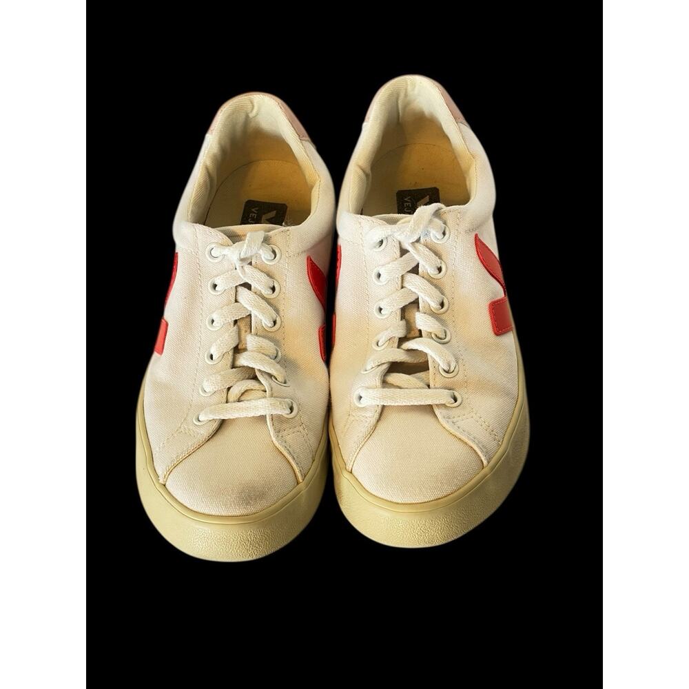 Veja White & Pink Campo Organic Recycled Canvas Sneaker •Women 38/ 7• Nice Cond - Picture 6 of 11
